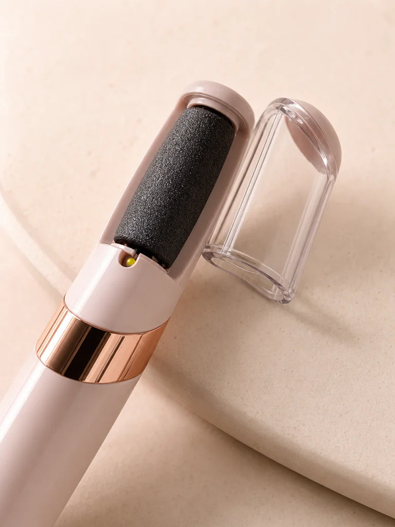 Close-range macro product-detail photograph, 3:4 portrait. Show the exact sourced pale-pink Foot Fil